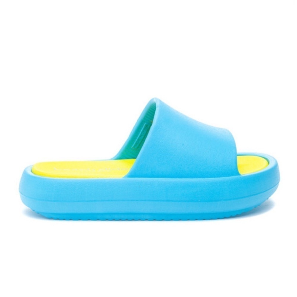 J/SLIDES SQUISH Turquoise/Yellow EVA Sandal New in Box Pool Slides Lightweight
